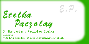 etelka paczolay business card